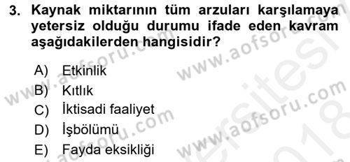 Ekonomik Analiz Dersi 2017 - 2018 Yılı (Final) Dönem Sonu Sınav Soruları 3. Soru