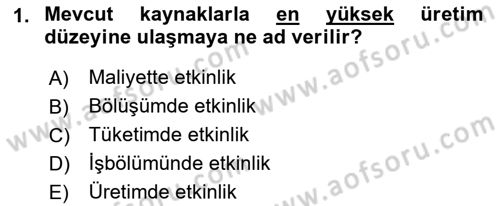 Ekonomik Analiz Dersi 2018 - 2019 Yılı (Vize) Ara Sınav Soruları 1. Soru