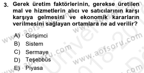 Ekonomik Analiz Dersi 2018 - 2019 Yılı (Vize) Ara Sınav Soruları 3. Soru