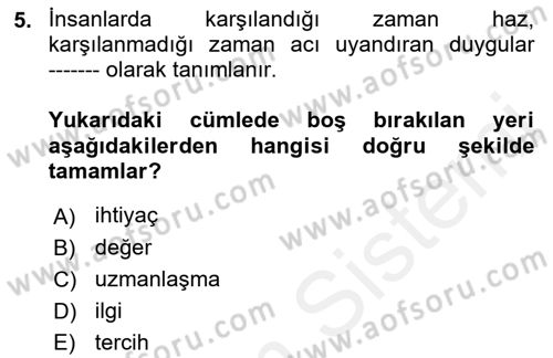 Ekonomik Analiz Dersi 2018 - 2019 Yılı (Vize) Ara Sınav Soruları 5. Soru