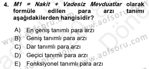 Ekonomik Analiz Dersi 2018 - 2019 Yılı (Final) Dönem Sonu Sınav Soruları 4. Soru