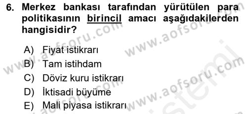 Ekonomik Analiz Dersi 2018 - 2019 Yılı (Final) Dönem Sonu Sınav Soruları 6. Soru