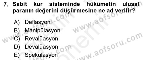 Ekonomik Analiz Dersi 2018 - 2019 Yılı (Final) Dönem Sonu Sınav Soruları 7. Soru