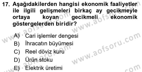 Ekonomik Analiz Dersi 2020 - 2021 Yılı Yaz Okulu Sınav Soruları 17. Soru