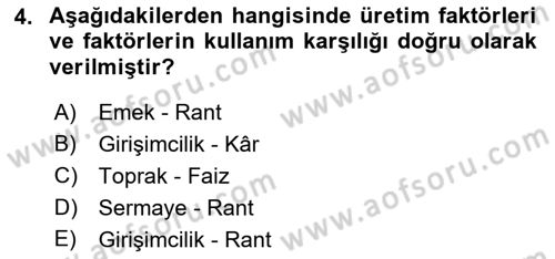 Ekonomik Analiz Dersi 2021 - 2022 Yılı (Vize) Ara Sınavı 4. Soru