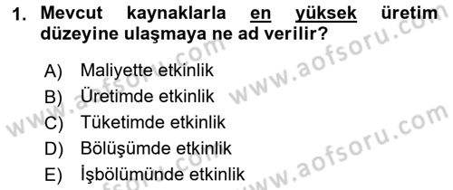 Ekonomik Analiz Dersi 2021 - 2022 Yılı (Final) Dönem Sonu Sınav Soruları 1. Soru