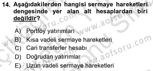Ekonomik Analiz Dersi 2021 - 2022 Yılı (Final) Dönem Sonu Sınav Soruları 14. Soru
