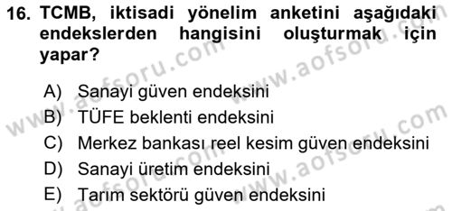 Ekonomik Analiz Dersi 2021 - 2022 Yılı (Final) Dönem Sonu Sınav Soruları 16. Soru