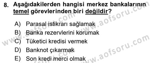 Ekonomik Analiz Dersi 2021 - 2022 Yılı (Final) Dönem Sonu Sınav Soruları 8. Soru
