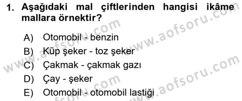Ekonomik Analiz Dersi 2021 - 2022 Yılı Yaz Okulu Sınav Soruları 1. Soru
