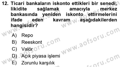 Ekonomik Analiz Dersi 2021 - 2022 Yılı Yaz Okulu Sınav Soruları 12. Soru