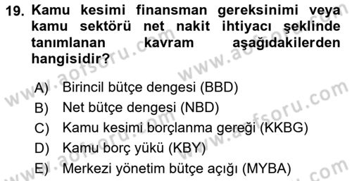 Ekonomik Analiz Dersi 2021 - 2022 Yılı Yaz Okulu Sınav Soruları 19. Soru