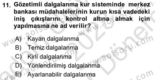 Ekonomik Analiz Dersi 2023 - 2024 Yılı (Final) Dönem Sonu Sınav Soruları 11. Soru