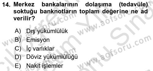Ekonomik Analiz Dersi 2023 - 2024 Yılı (Final) Dönem Sonu Sınav Soruları 14. Soru