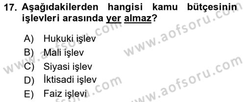 Ekonomik Analiz Dersi 2023 - 2024 Yılı (Final) Dönem Sonu Sınav Soruları 17. Soru