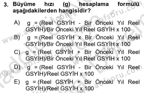 Ekonomik Analiz Dersi 2023 - 2024 Yılı (Final) Dönem Sonu Sınav Soruları 3. Soru