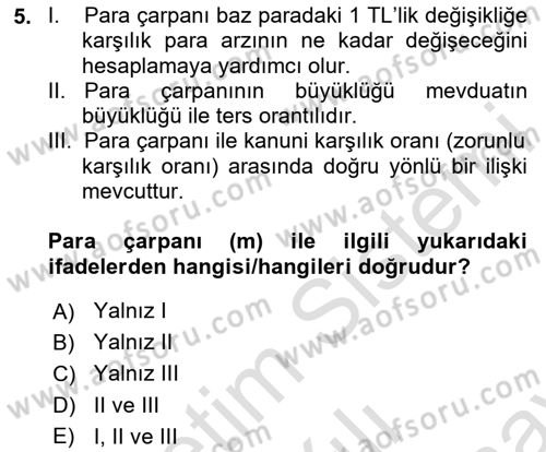 Ekonomik Analiz Dersi 2023 - 2024 Yılı (Final) Dönem Sonu Sınav Soruları 5. Soru