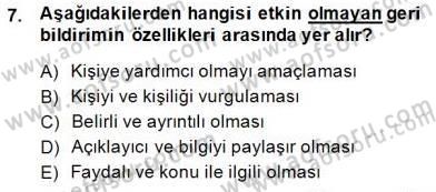 Yönetim ve Organizasyon 2 Dersi 2014 - 2015 Yılı (Vize) Ara Sınav Soruları 7. Soru