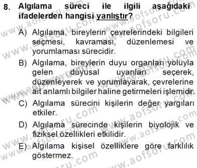Yönetim ve Organizasyon 2 Dersi 2014 - 2015 Yılı (Vize) Ara Sınav Soruları 8. Soru