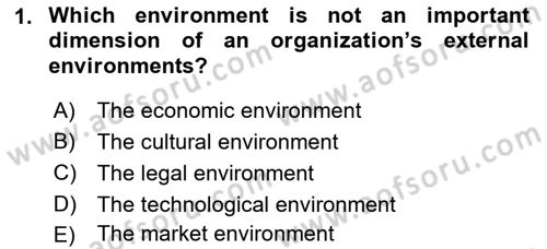 Introduction to Business Dersi 2017 - 2018 Yılı (Vize) Ara Sınav Soruları 1. Soru