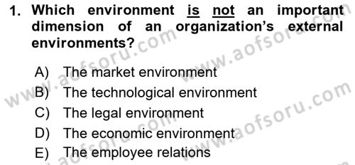 Introduction to Business Dersi Ara Sınavı Deneme Sınav Soruları 1. Soru