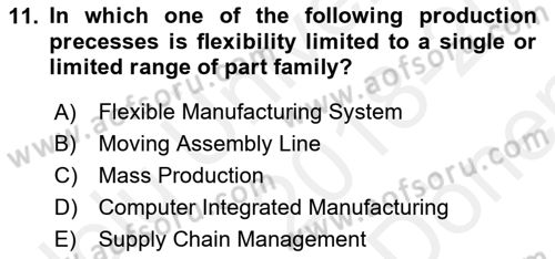 Introduction to Business Dersi 2018 - 2019 Yılı (Final) Dönem Sonu Sınav Soruları 11. Soru