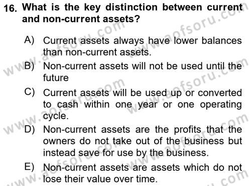 Introduction to Business Dersi 2018 - 2019 Yılı (Final) Dönem Sonu Sınav Soruları 16. Soru