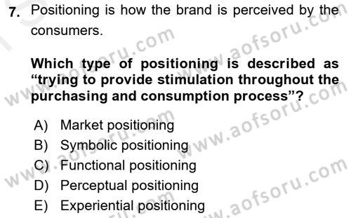 Introduction to Business Dersi 2018 - 2019 Yılı (Final) Dönem Sonu Sınav Soruları 7. Soru