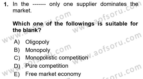 Introduction to Business Dersi 2018 - 2019 Yılı Yaz Okulu Sınav Soruları 1. Soru