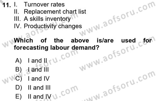 Introduction to Business Dersi 2018 - 2019 Yılı Yaz Okulu Sınav Soruları 11. Soru