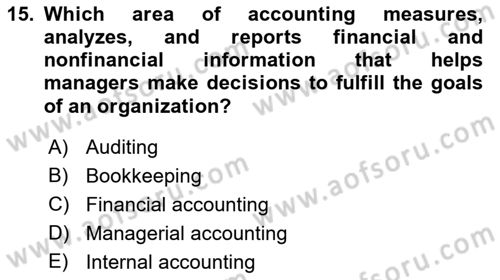 Introduction to Business Dersi 2019 - 2020 Yılı (Final) Dönem Sonu Sınav Soruları 15. Soru