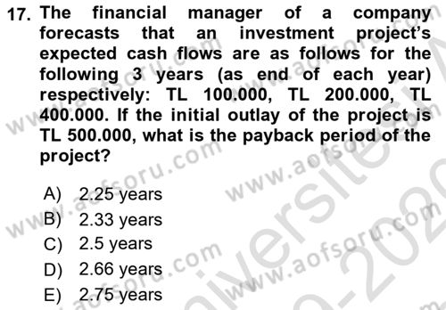 Introduction to Business Dersi 2019 - 2020 Yılı (Final) Dönem Sonu Sınav Soruları 17. Soru