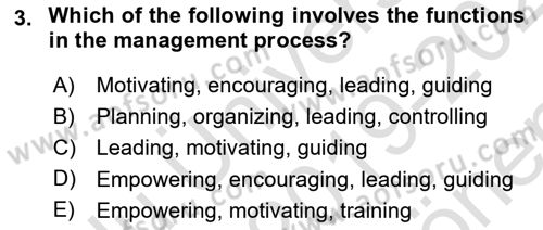 Introduction to Business Dersi 2019 - 2020 Yılı (Final) Dönem Sonu Sınav Soruları 3. Soru