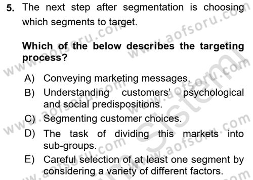 Introduction to Business Dersi 2019 - 2020 Yılı (Final) Dönem Sonu Sınav Soruları 5. Soru