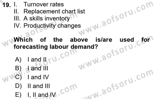 Introduction to Business Dersi 2021 - 2022 Yılı (Vize) Ara Sınav Soruları 19. Soru