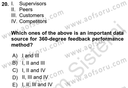 Introduction to Business Dersi Ara Sınavı Deneme Sınav Soruları 20. Soru