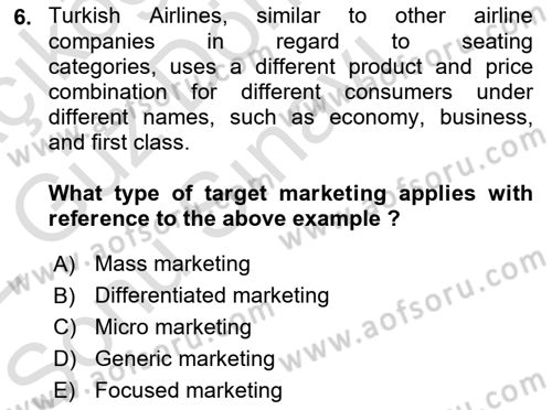 Introduction to Business Dersi 2021 - 2022 Yılı (Final) Dönem Sonu Sınav Soruları 6. Soru
