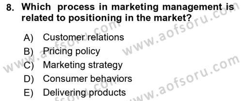 Introduction to Business Dersi 2021 - 2022 Yılı (Final) Dönem Sonu Sınav Soruları 8. Soru