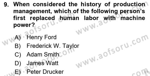 Introduction to Business Dersi 2021 - 2022 Yılı (Final) Dönem Sonu Sınav Soruları 9. Soru