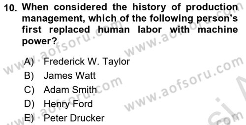 Introduction to Business Dersi 2021 - 2022 Yılı Yaz Okulu Sınav Soruları 10. Soru