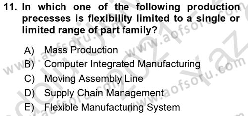 Introduction to Business Dersi 2021 - 2022 Yılı Yaz Okulu Sınav Soruları 11. Soru
