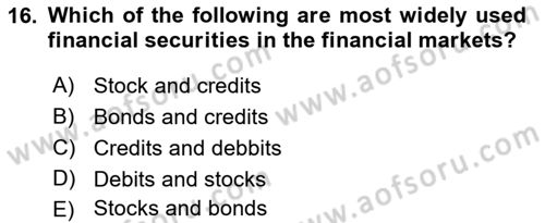 Introduction to Business Dersi 2021 - 2022 Yılı Yaz Okulu Sınav Soruları 16. Soru