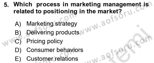 Introduction to Business Dersi 2021 - 2022 Yılı Yaz Okulu Sınav Soruları 5. Soru