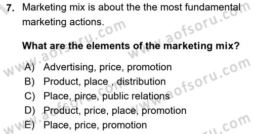 Introduction to Business Dersi 2022 - 2023 Yılı (Final) Dönem Sonu Sınav Soruları 7. Soru