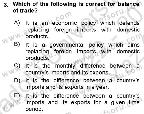 Introduction to Business Dersi 2022 - 2023 Yılı Yaz Okulu Sınav Soruları 3. Soru
