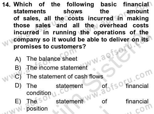 Introduction to Business Dersi 2023 - 2024 Yılı (Final) Dönem Sonu Sınav Soruları 14. Soru