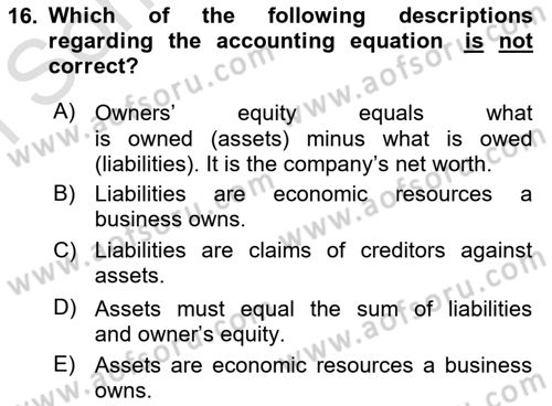 Introduction to Business Dersi 2023 - 2024 Yılı (Final) Dönem Sonu Sınav Soruları 16. Soru