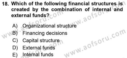 Introduction to Business Dersi 2023 - 2024 Yılı (Final) Dönem Sonu Sınav Soruları 18. Soru