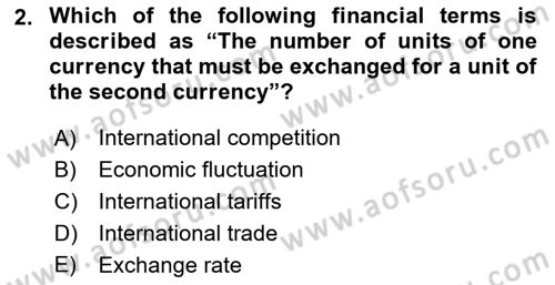 Introduction to Business Dersi 2023 - 2024 Yılı (Final) Dönem Sonu Sınav Soruları 2. Soru