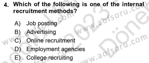 Introduction to Business Dersi 2023 - 2024 Yılı (Final) Dönem Sonu Sınav Soruları 4. Soru